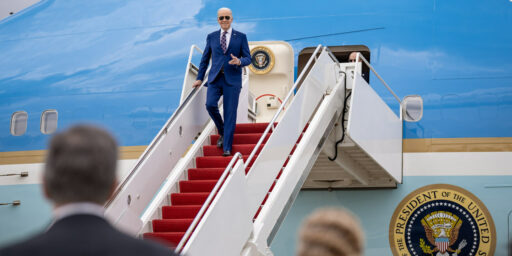 President Joe Biden disembarks Air Force One, Tuesday, March 28, 2023, at Raleigh-Durham International Airport in Morrisville, North Carolina.